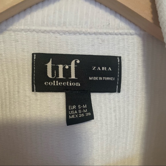 ZARA White Corduroy Cropped Jacket - Picture 3 of 3